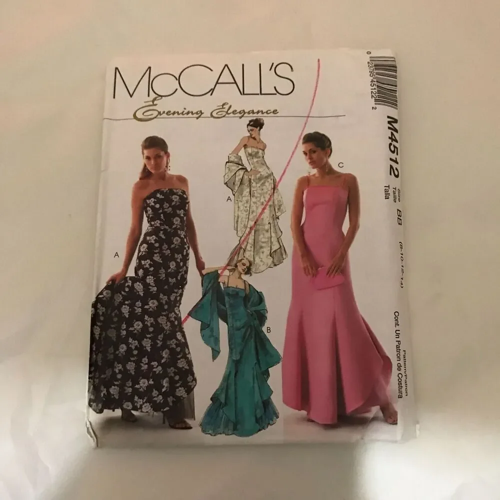 #M4512 McCalls evening gown sewing pattern size 12-18